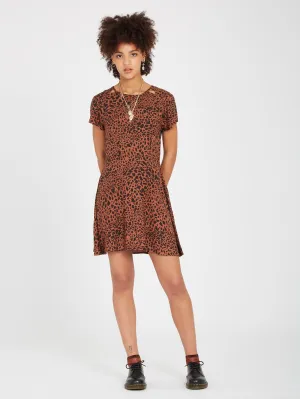 Dino Tea Dress - DARK CLAY
