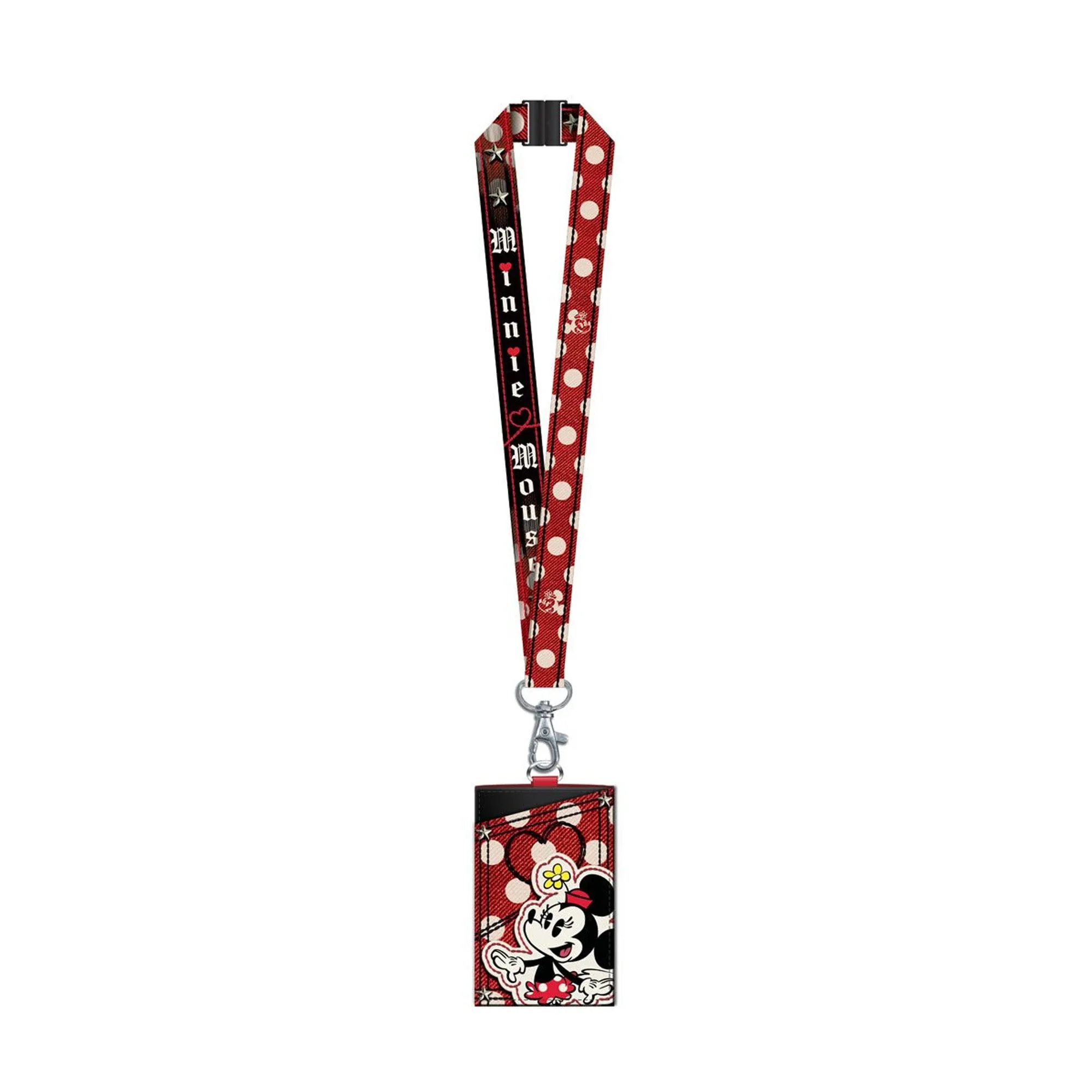 Disney Minnie Mouse Polka Dot Deluxe Lanyard with Card Holder