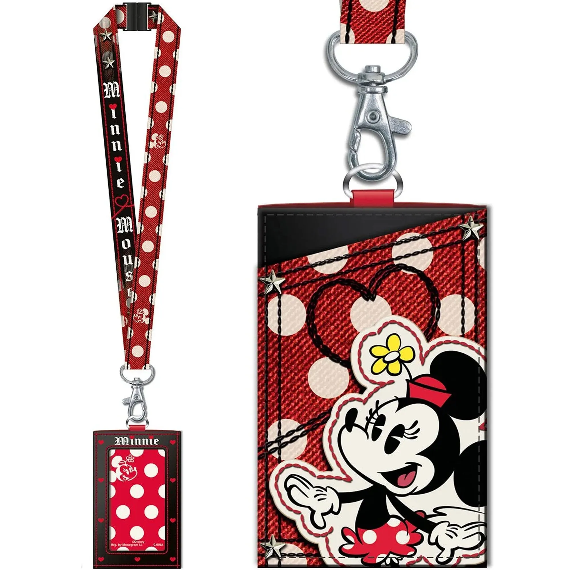 Disney Minnie Mouse Polka Dot Deluxe Lanyard with Card Holder