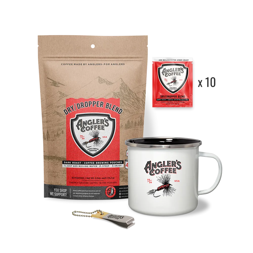 Dry Dropper Pack (Dry Dropper 10 Pack, Dry Fly Camp Mug, Angler's Classic Line Nippers)