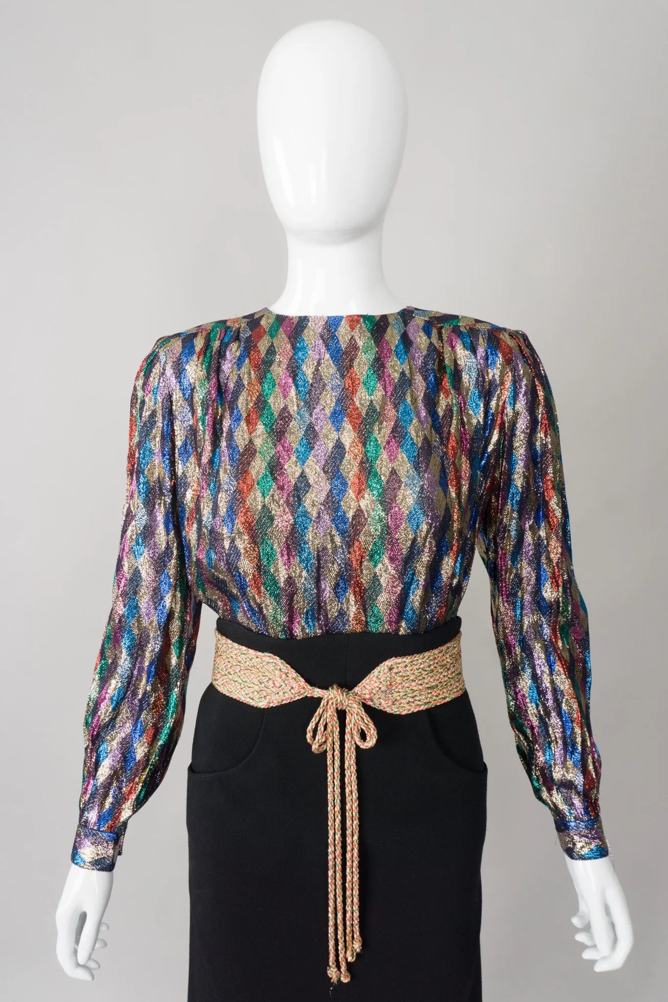 Embellished Lamé Vest & Belt Set