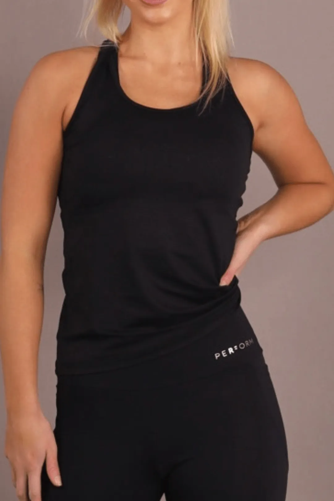 Energy Racerback Singlet - Black