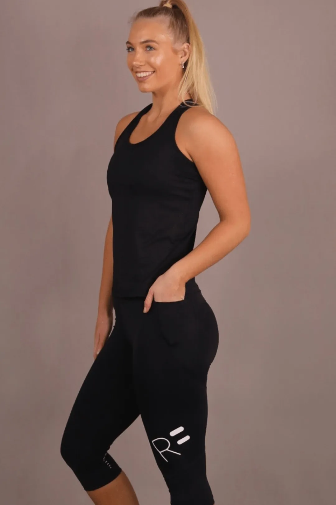Energy Racerback Singlet - Black