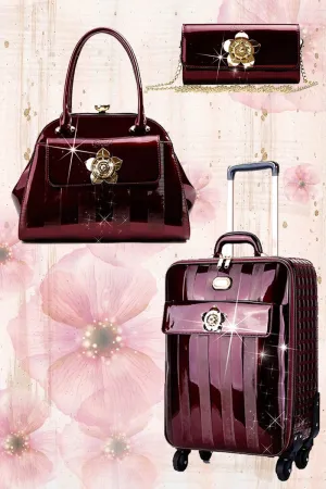 Floral Accent 3PC Set | Travel Luggage with Spinner Wheels [KDL-3pcs/Set]