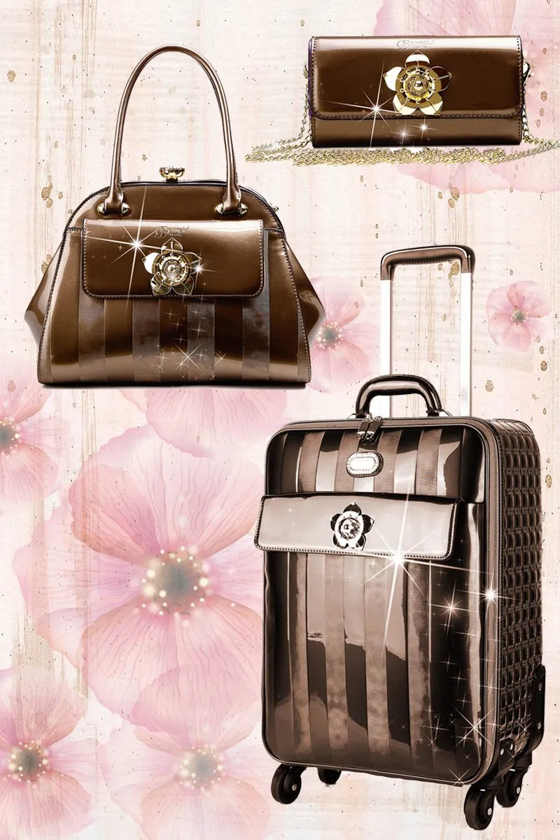 Floral Accent 3PC Set | Travel Luggage with Spinner Wheels [KDL-3pcs/Set]