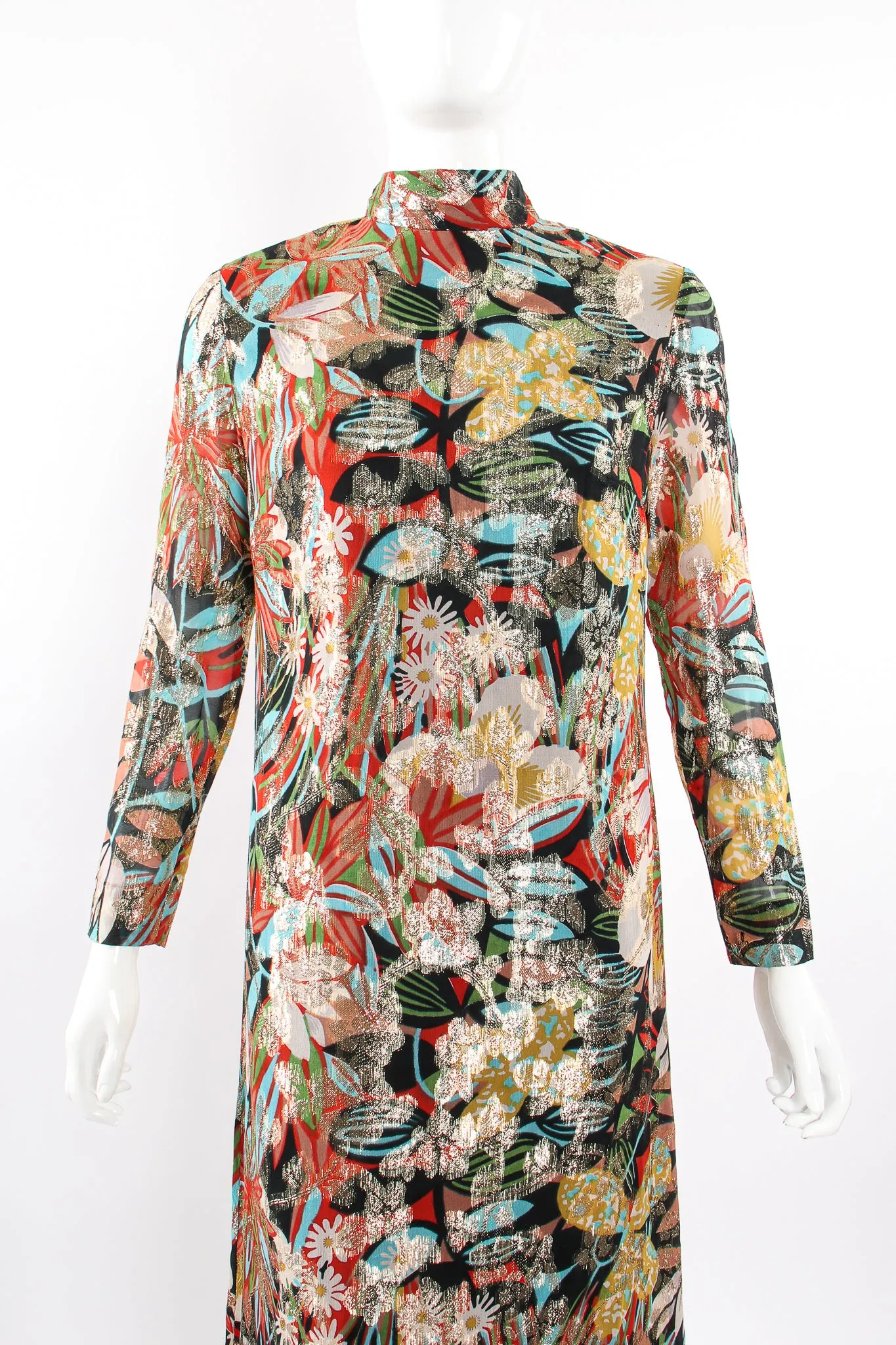 Floral Brocade Shift Gown