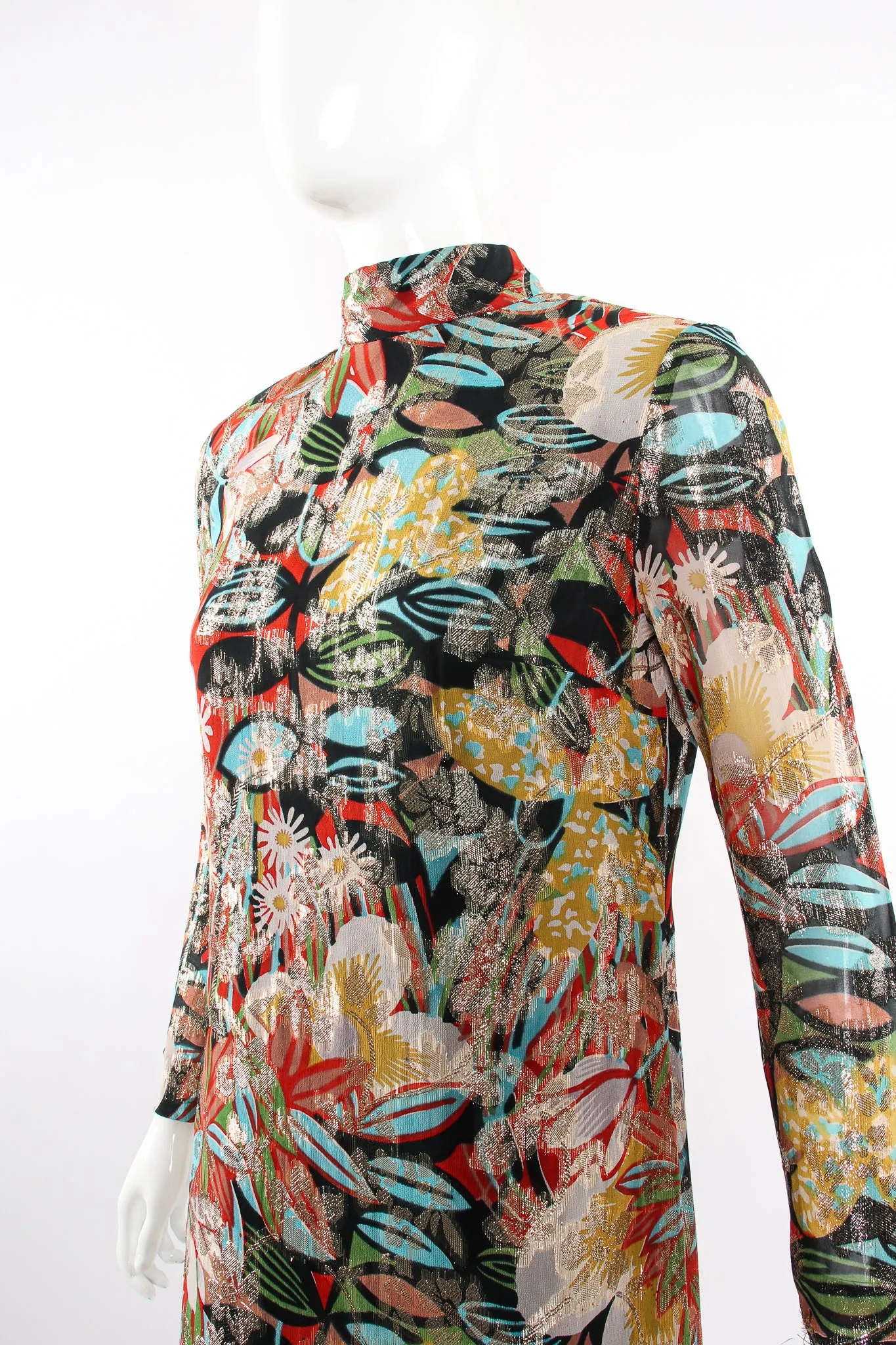 Floral Brocade Shift Gown