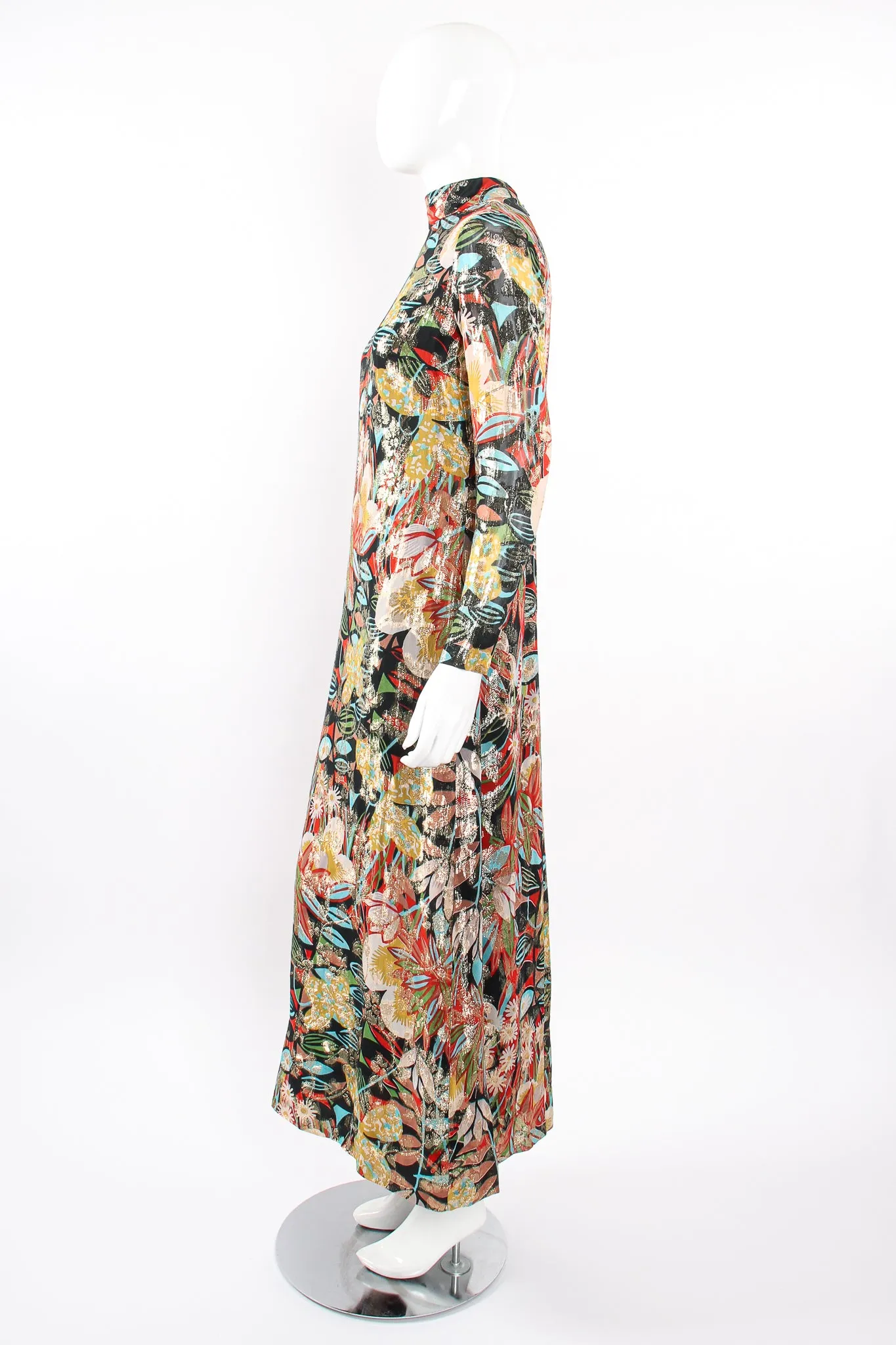 Floral Brocade Shift Gown