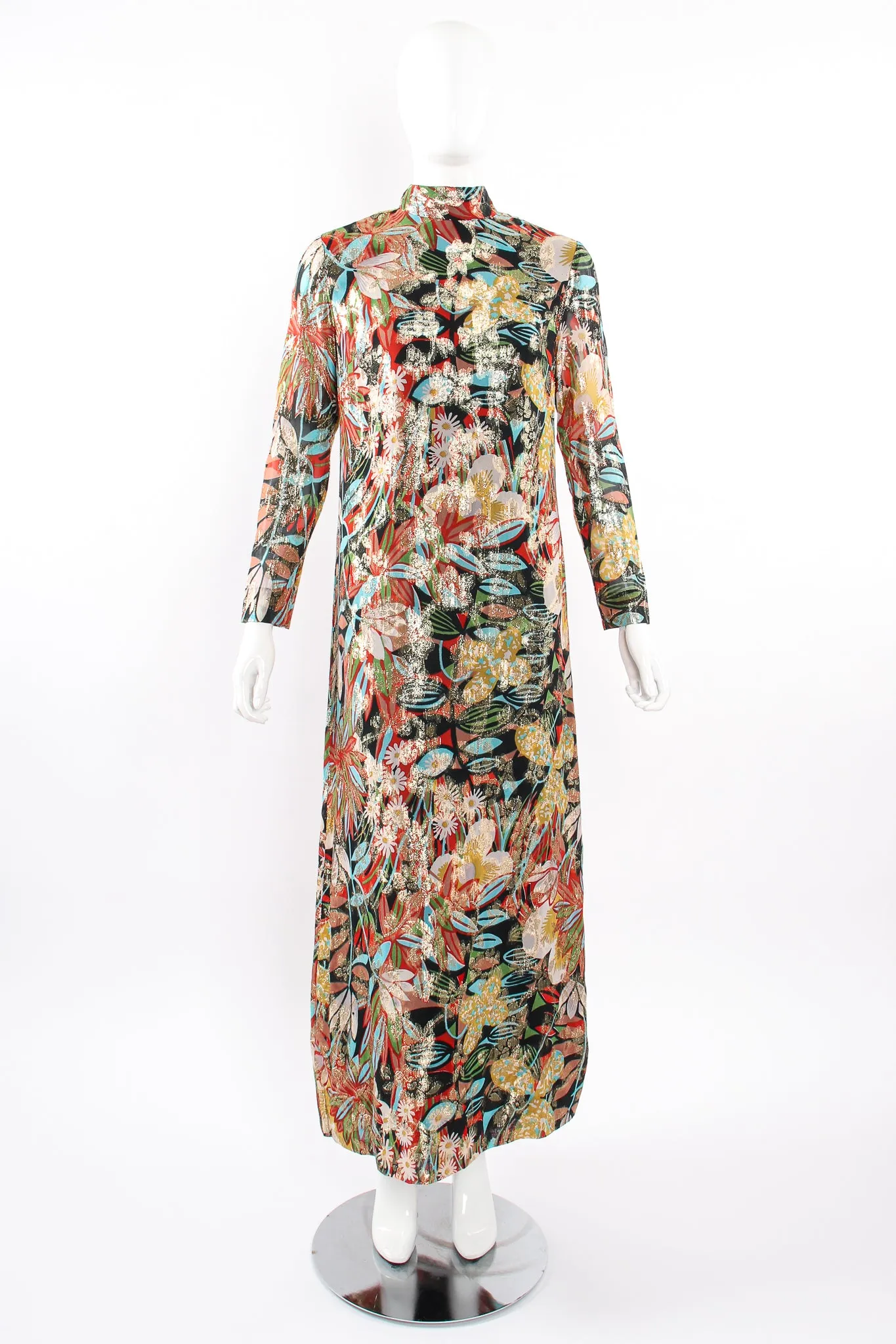 Floral Brocade Shift Gown