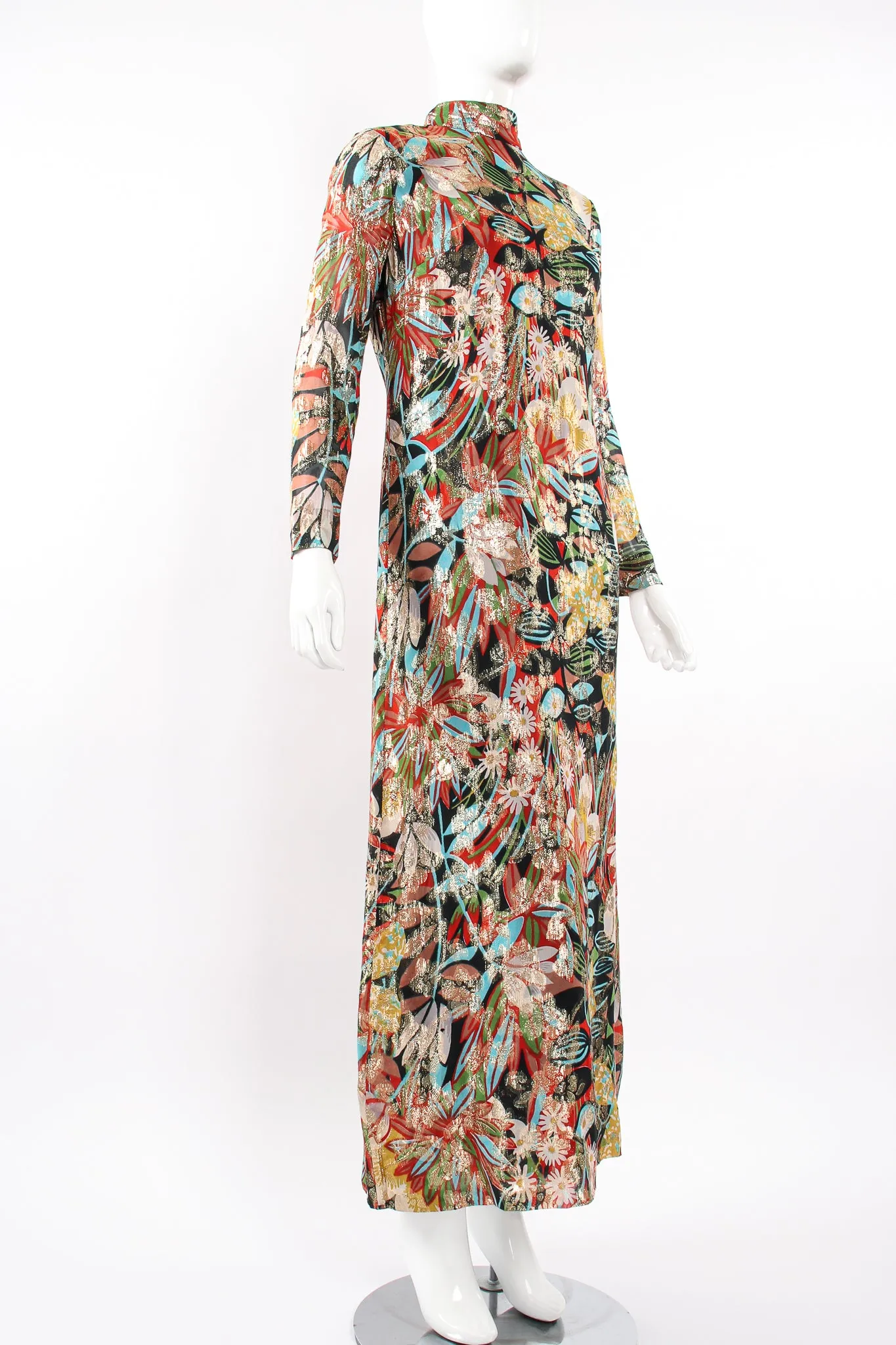 Floral Brocade Shift Gown