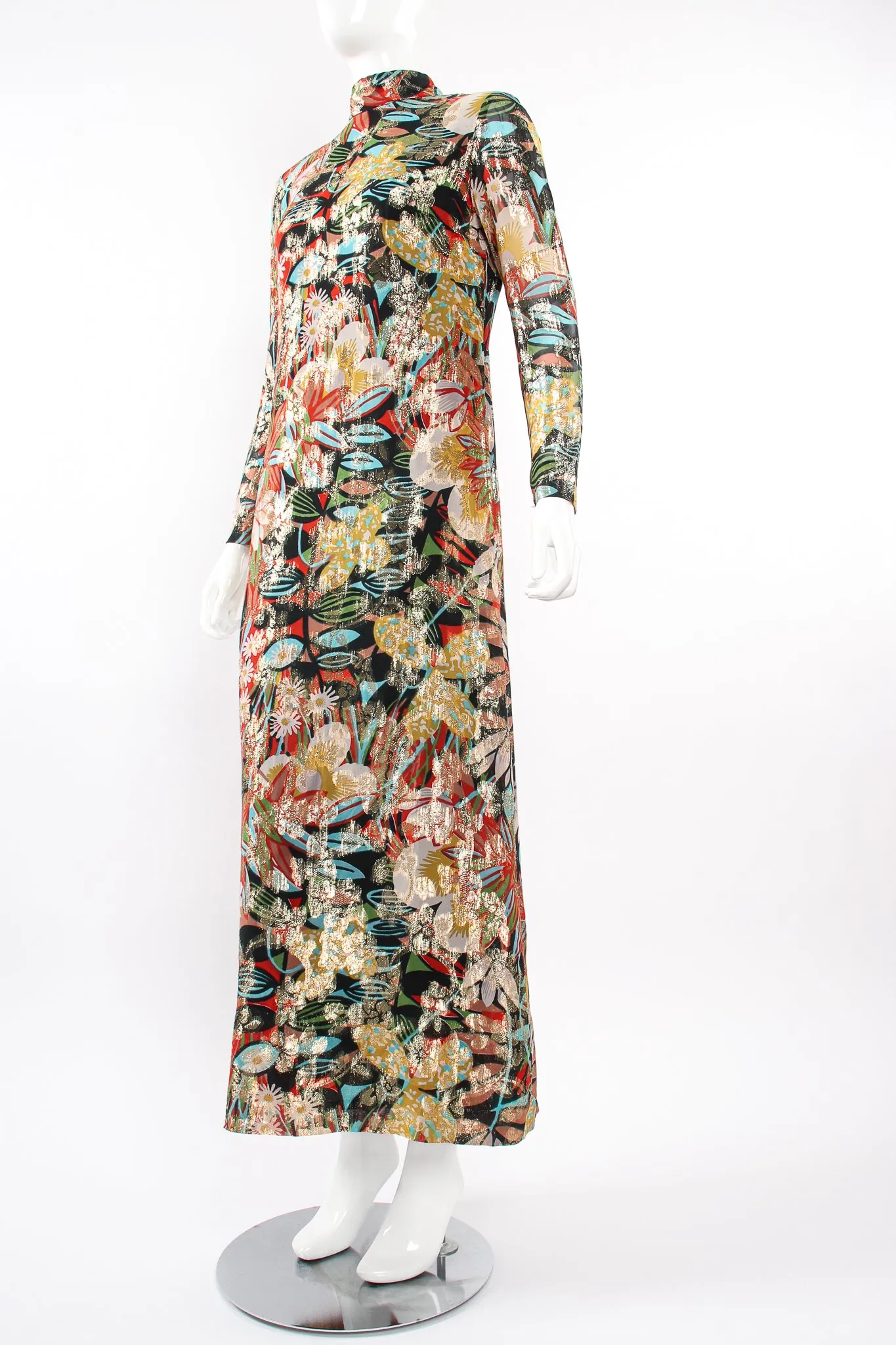 Floral Brocade Shift Gown