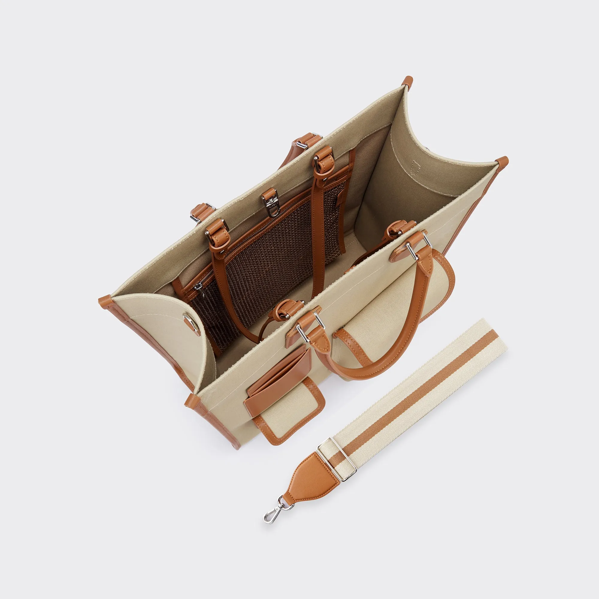 Gabriel Vertical Edition Small Size Canvas Tote- Khaki