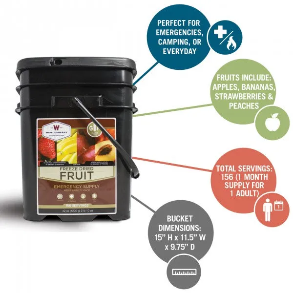 Gluten Free Emergency Freeze Dried Fruit - 156 Servings