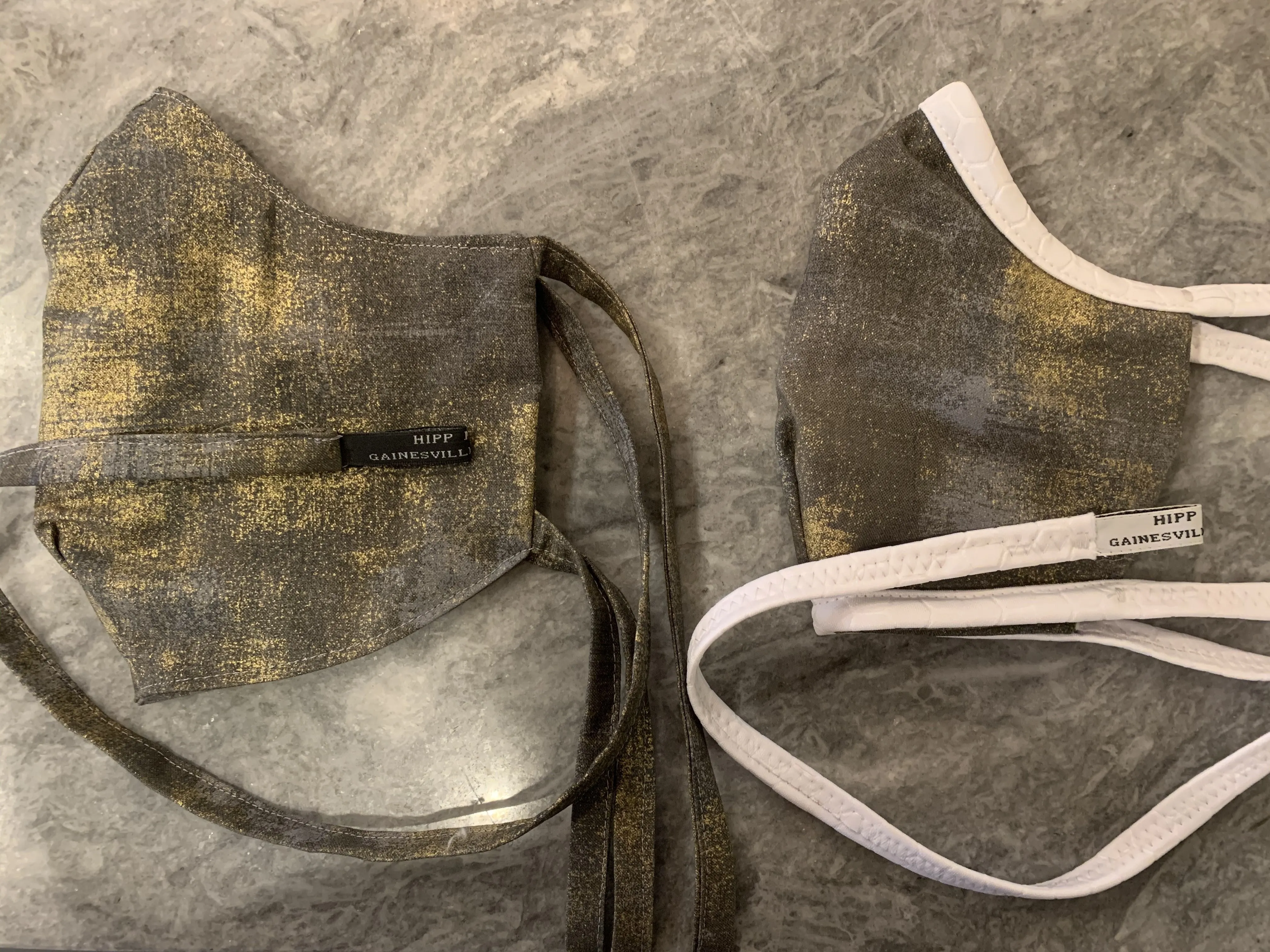 Grey and Gold Shiny Cotton with Cotton Ties: The Potato at Turlington
