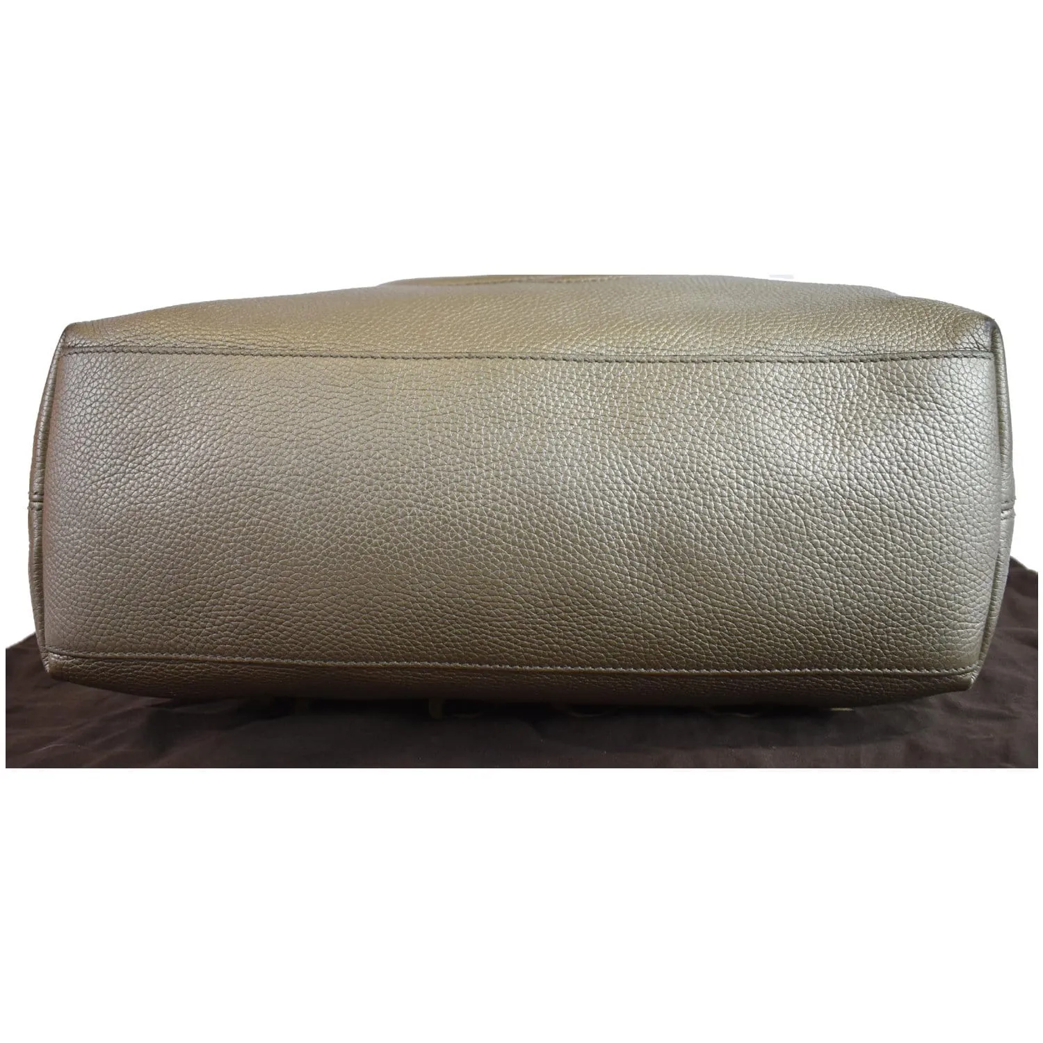 GUCCI Soho Pebbled Leather Chain Shoulder Bag 308982 Beige