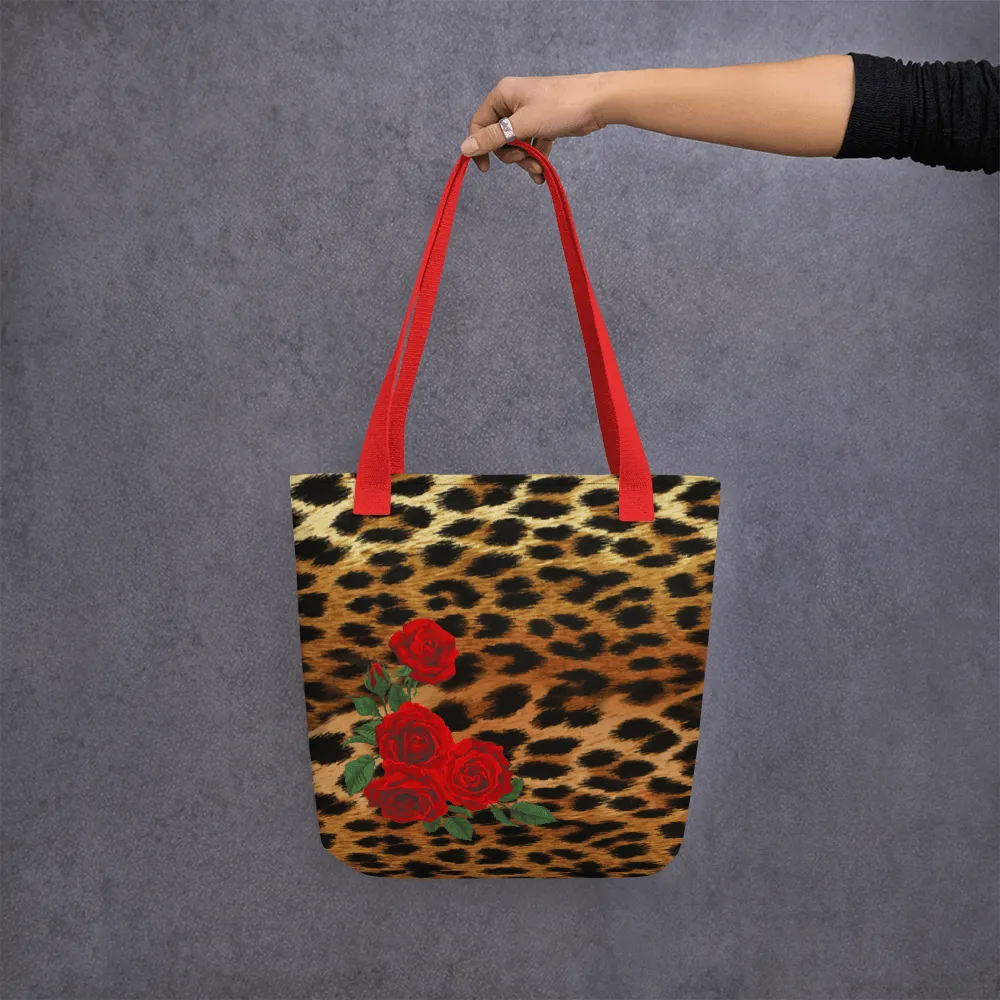 Leopard and Roses Tote