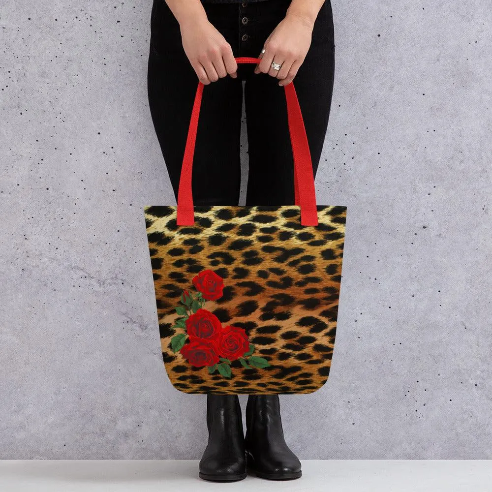Leopard and Roses Tote