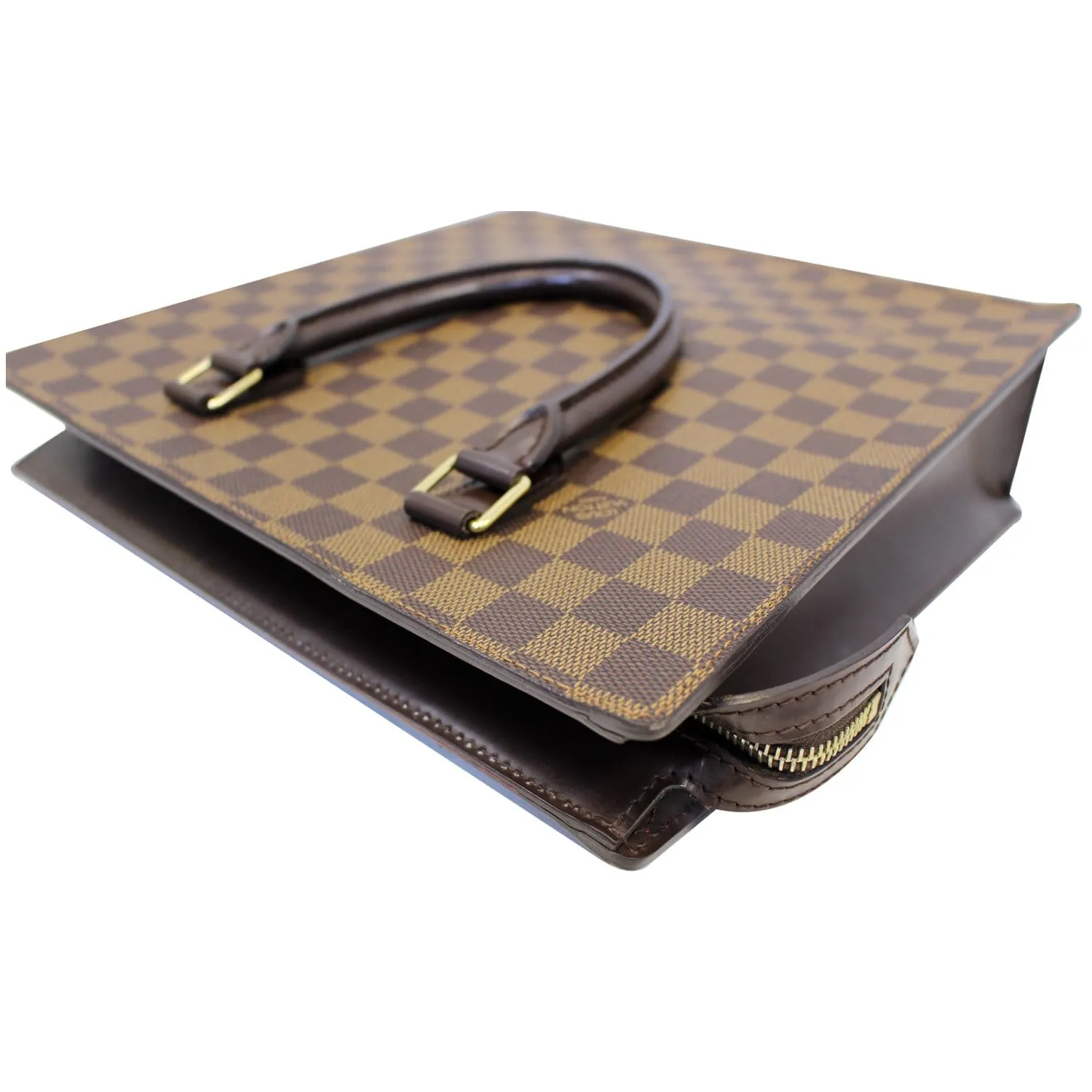 LOUIS VUITTON Damier Canvas Venice Sac-Plat Tote Brown Bag
