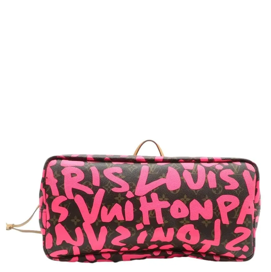 LOUIS VUITTON Neverfull GM Monogram Graffiti Tote Bag Pink