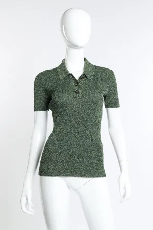 Lurex Knit Polo Top