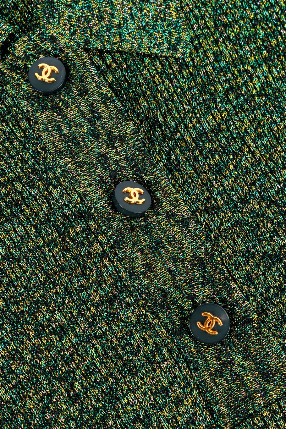 Lurex Knit Polo Top