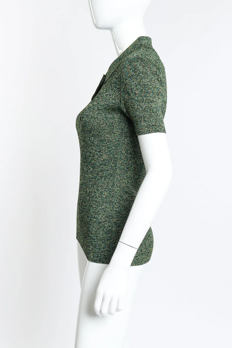 Lurex Knit Polo Top