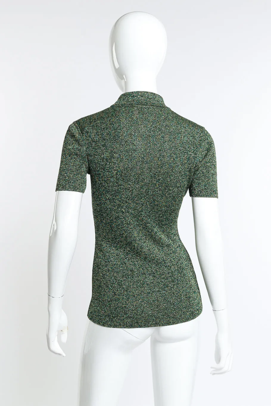 Lurex Knit Polo Top