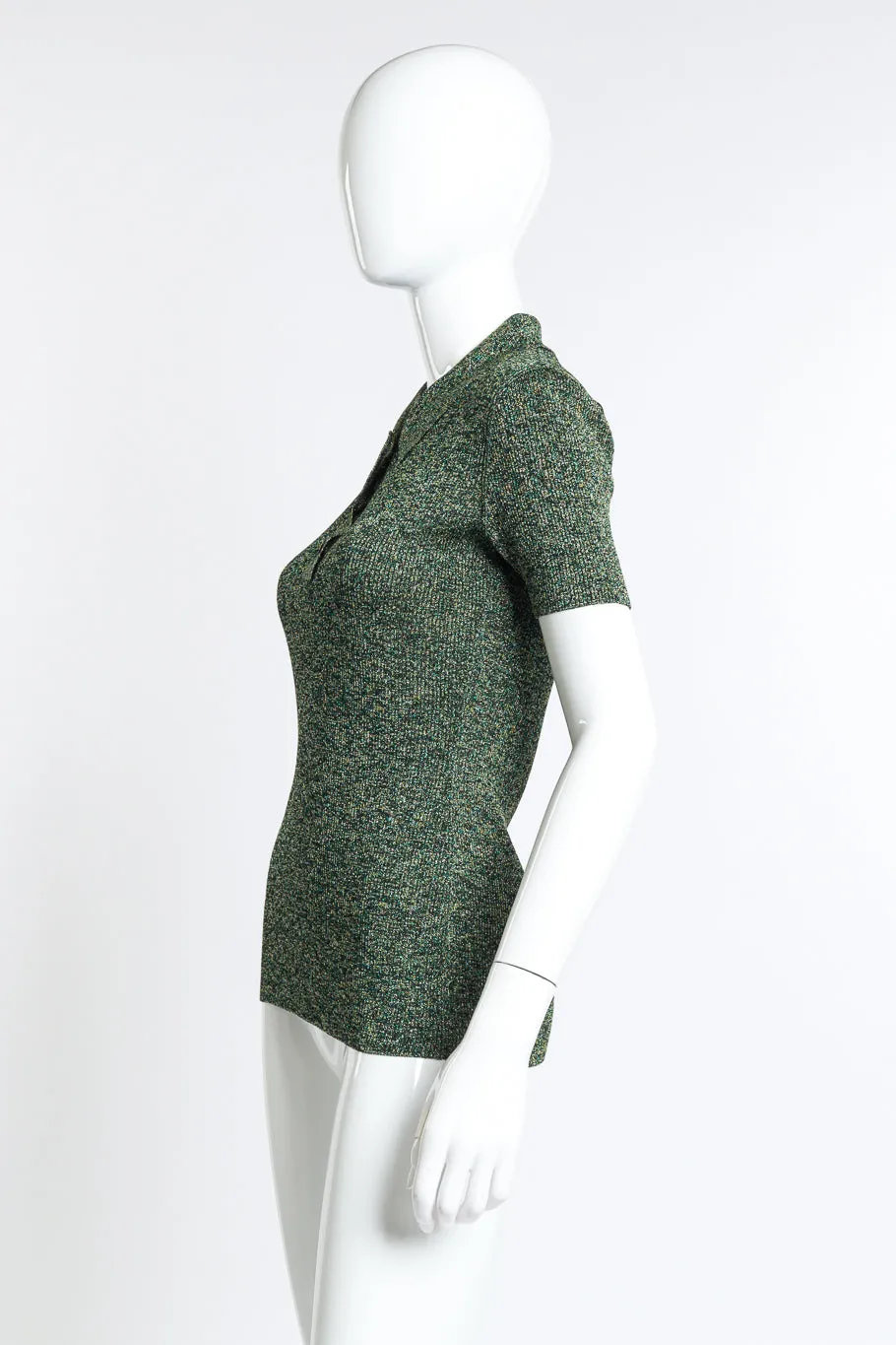 Lurex Knit Polo Top