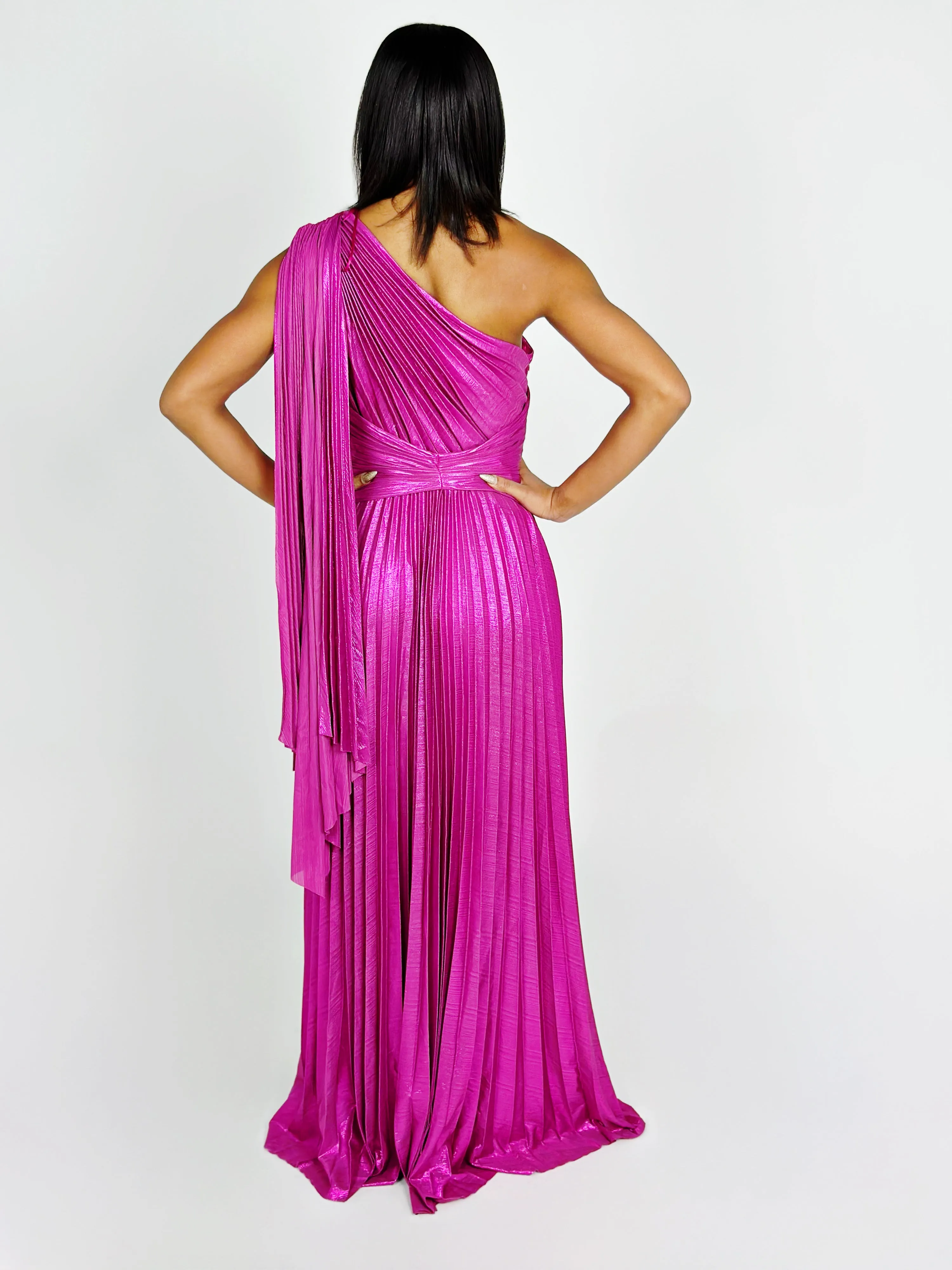 Magenta One Shoulder Dress