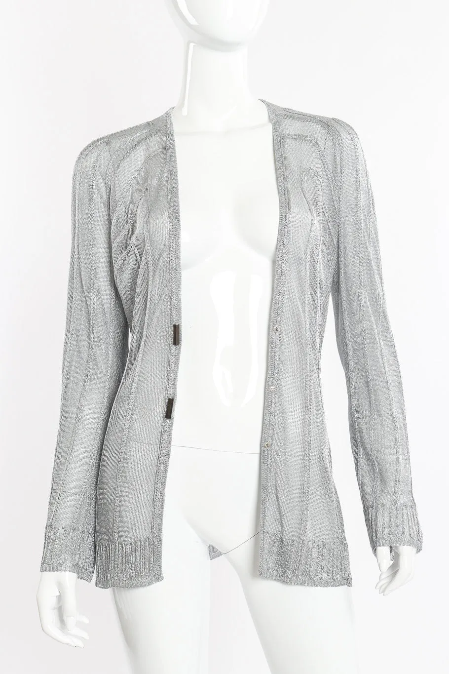 Metallic Cable Knit Cardigan