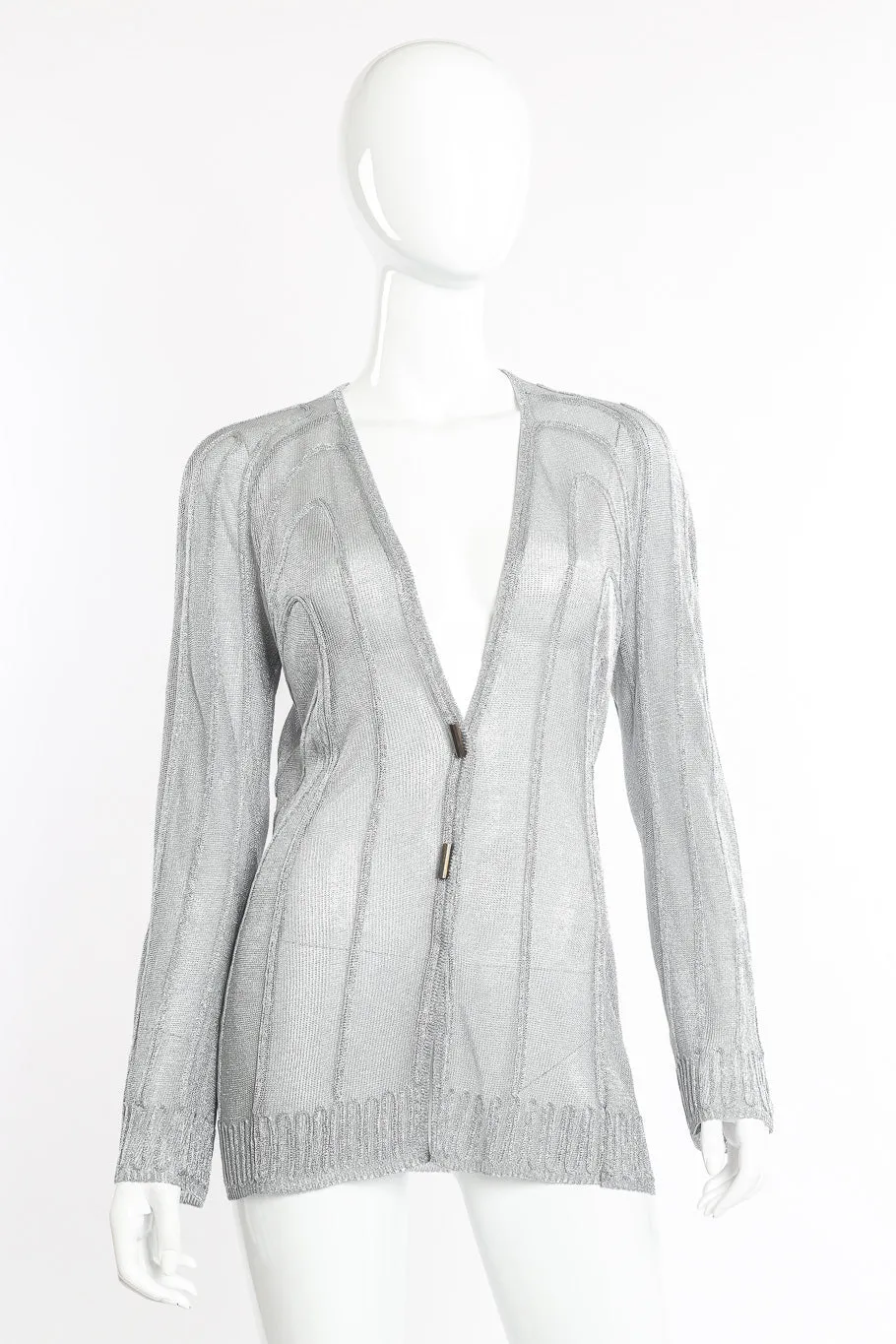 Metallic Cable Knit Cardigan