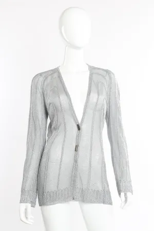 Metallic Cable Knit Cardigan