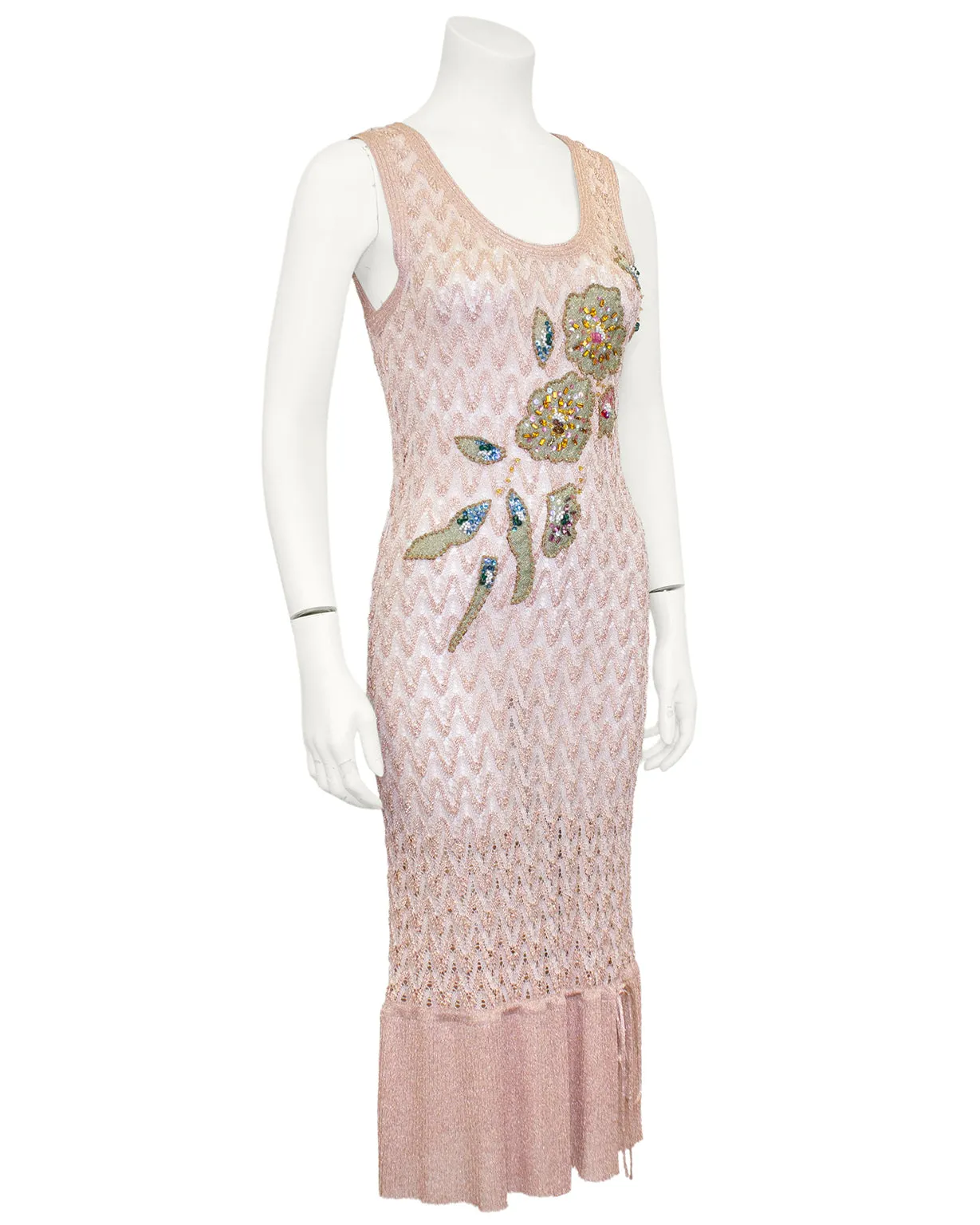 Metallic Knit Blush Pink Dress and Cardigan