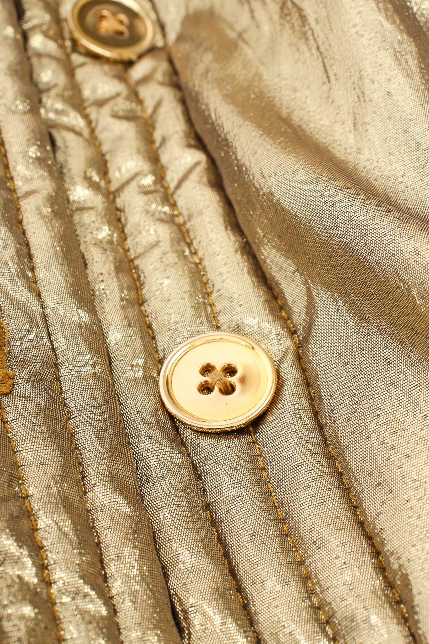 Metallic Lamé Puffer Coat