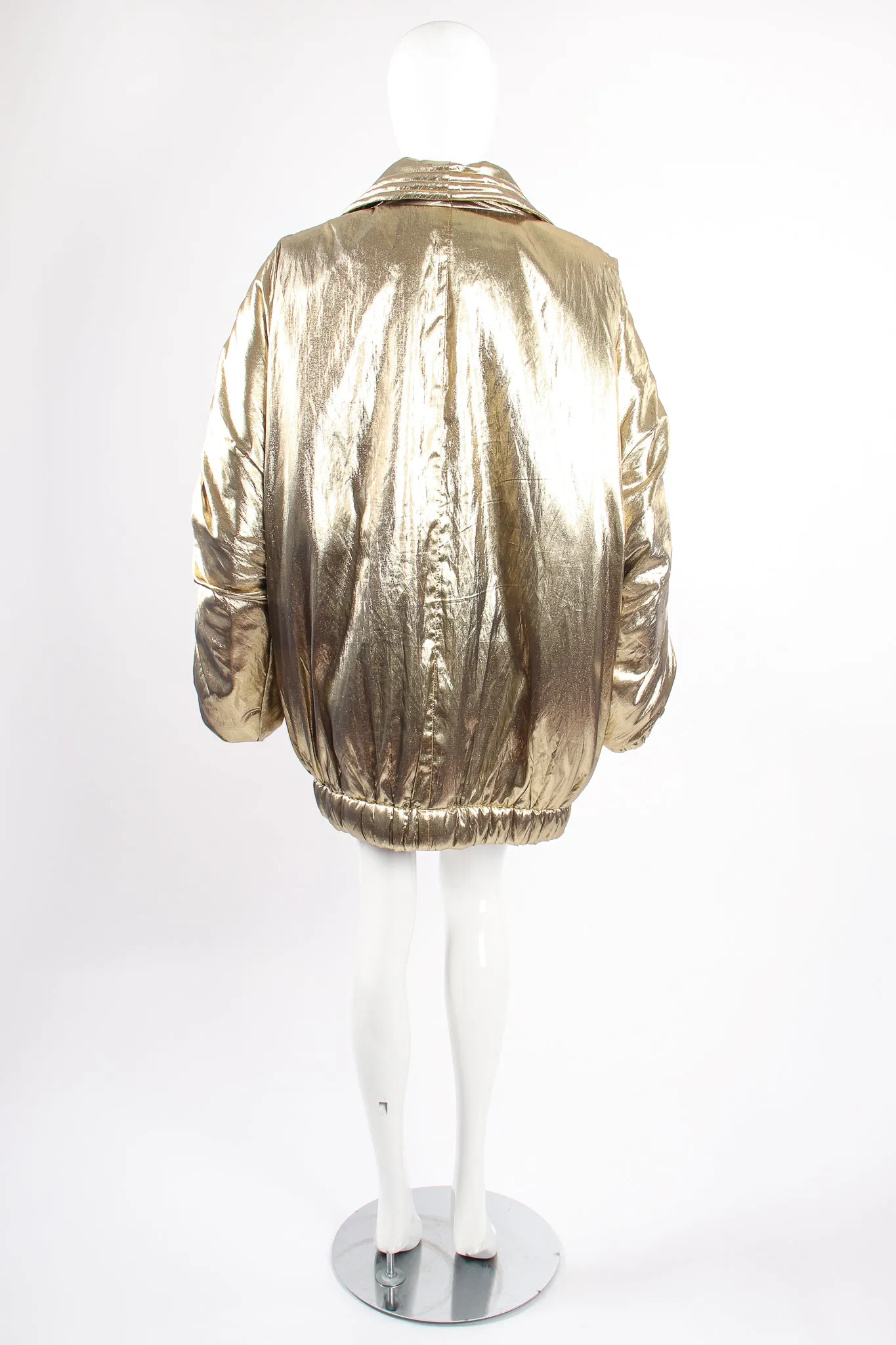 Metallic Lamé Puffer Coat