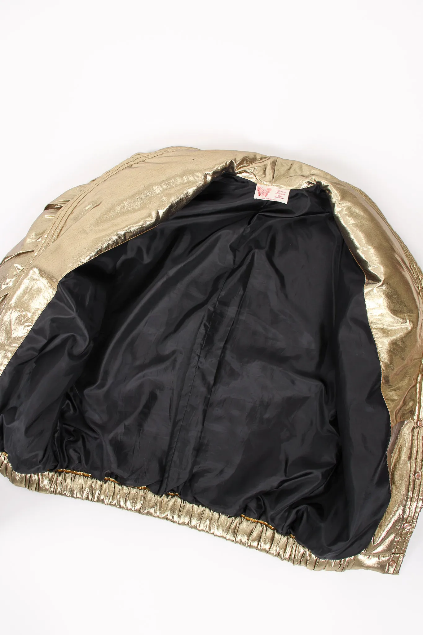 Metallic Lamé Puffer Coat