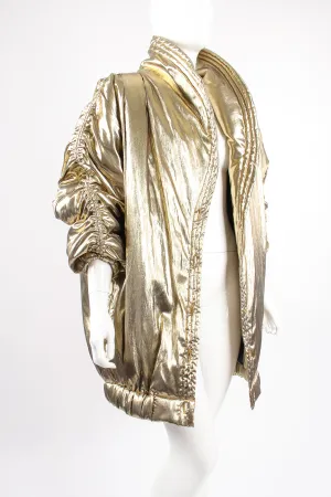 Metallic Lamé Puffer Coat