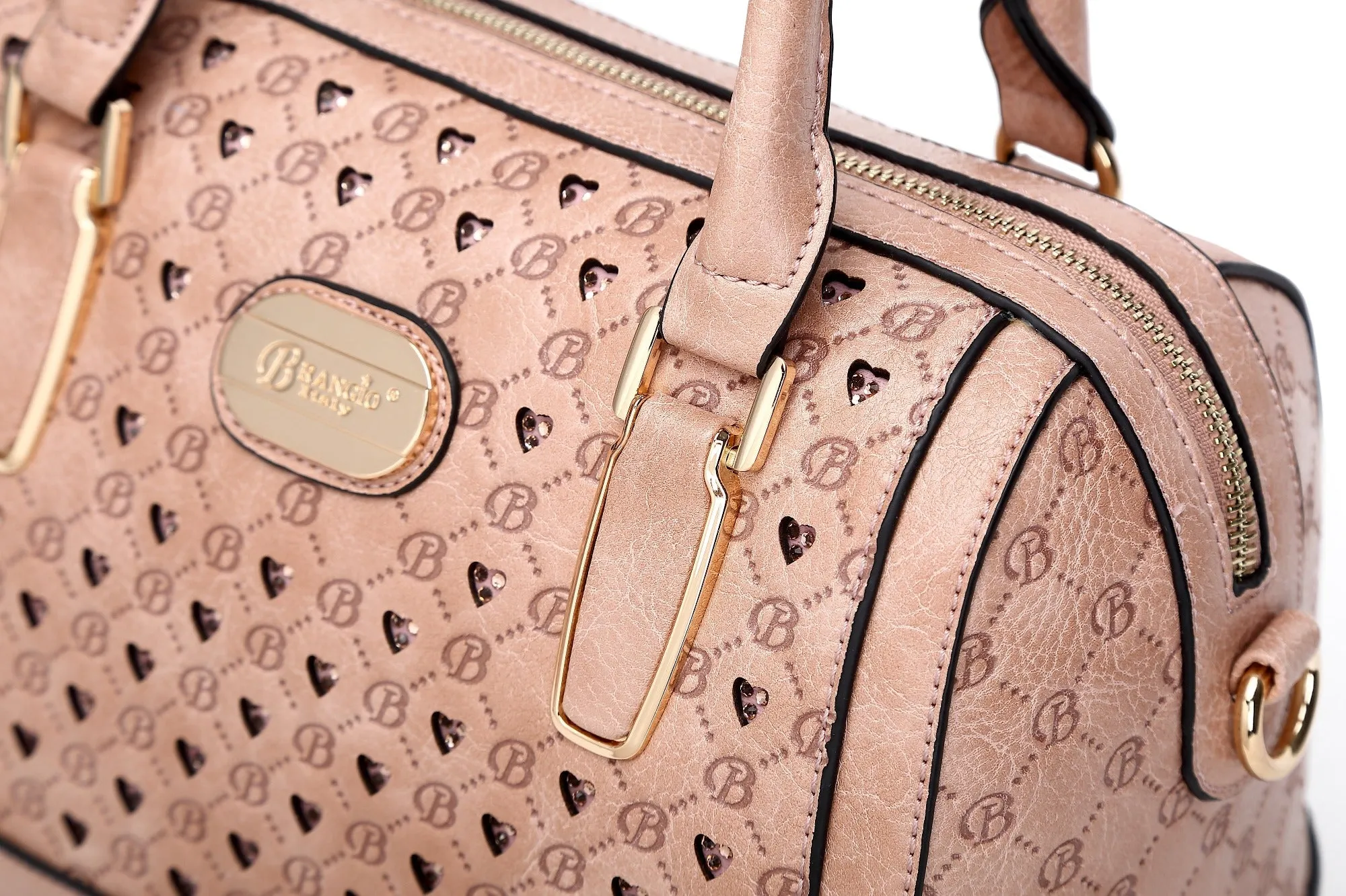 Millionaire Goddess Double Layer Crystal Engraved Dome Satchel [RO3266]