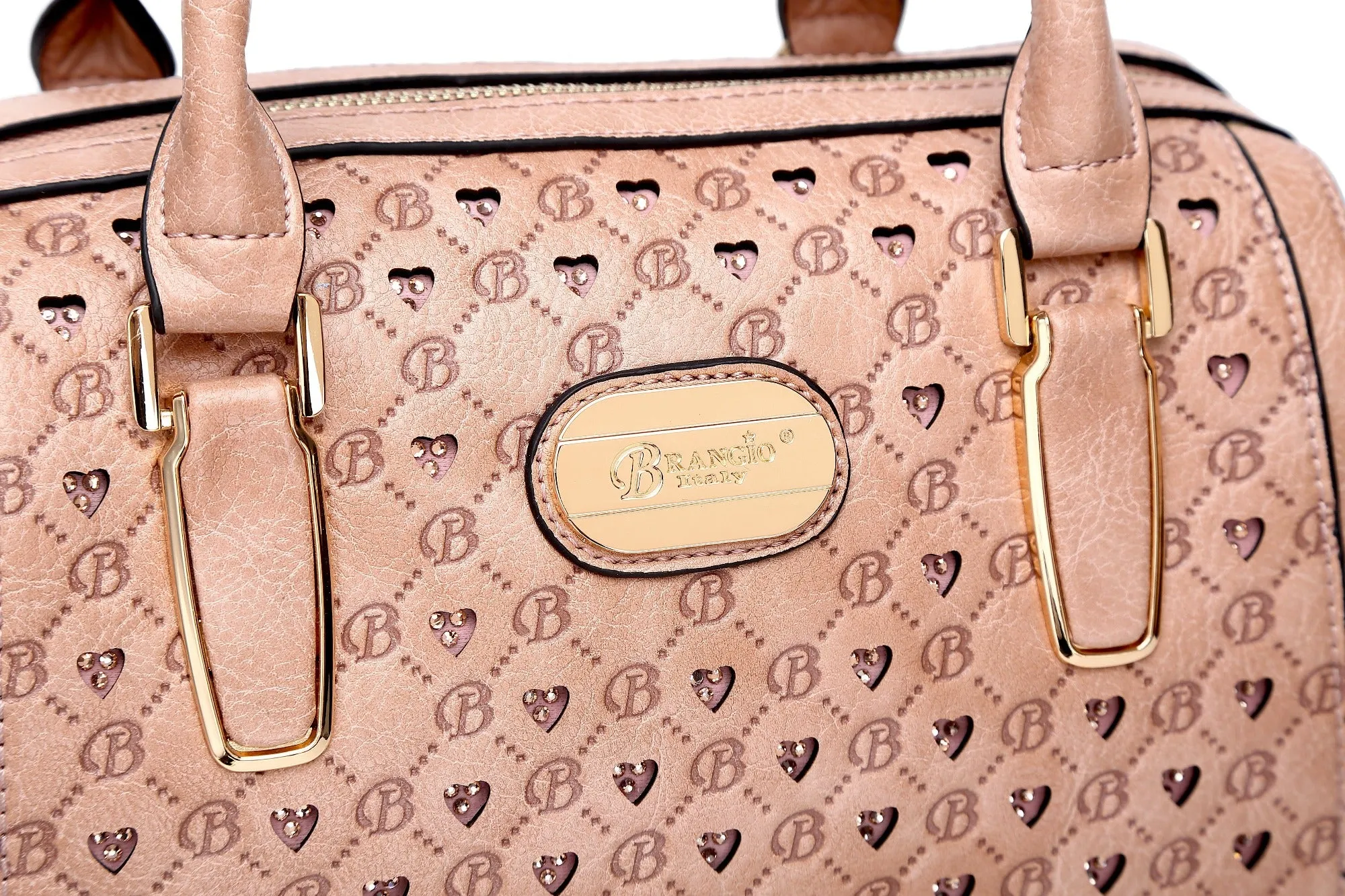Millionaire Goddess Double Layer Crystal Engraved Dome Satchel [RO3266]