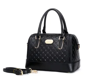 Millionaire Goddess Double Layer Crystal Engraved Dome Satchel [RO3266]