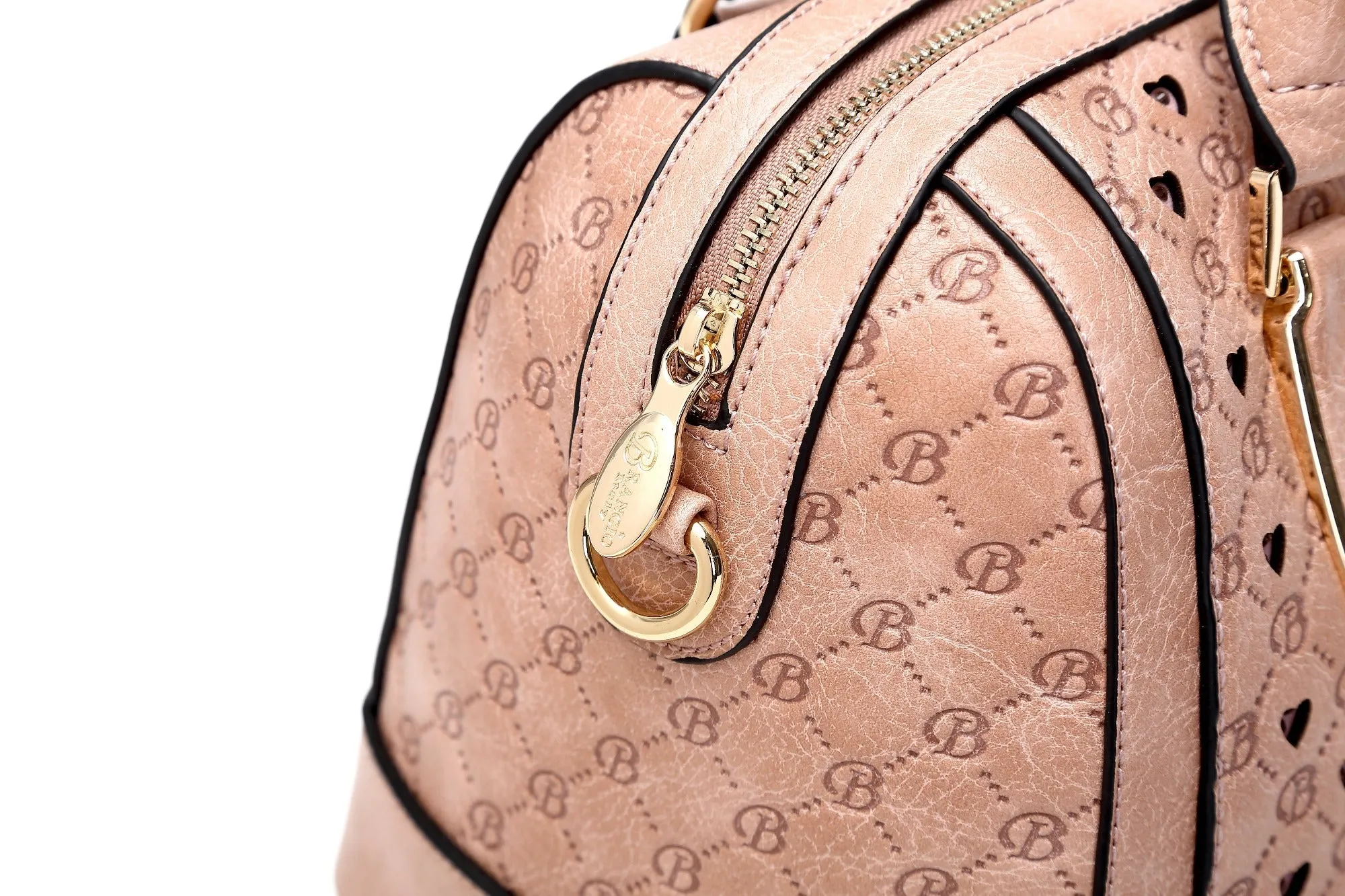 Millionaire Goddess Double Layer Crystal Engraved Dome Satchel [RO3266]