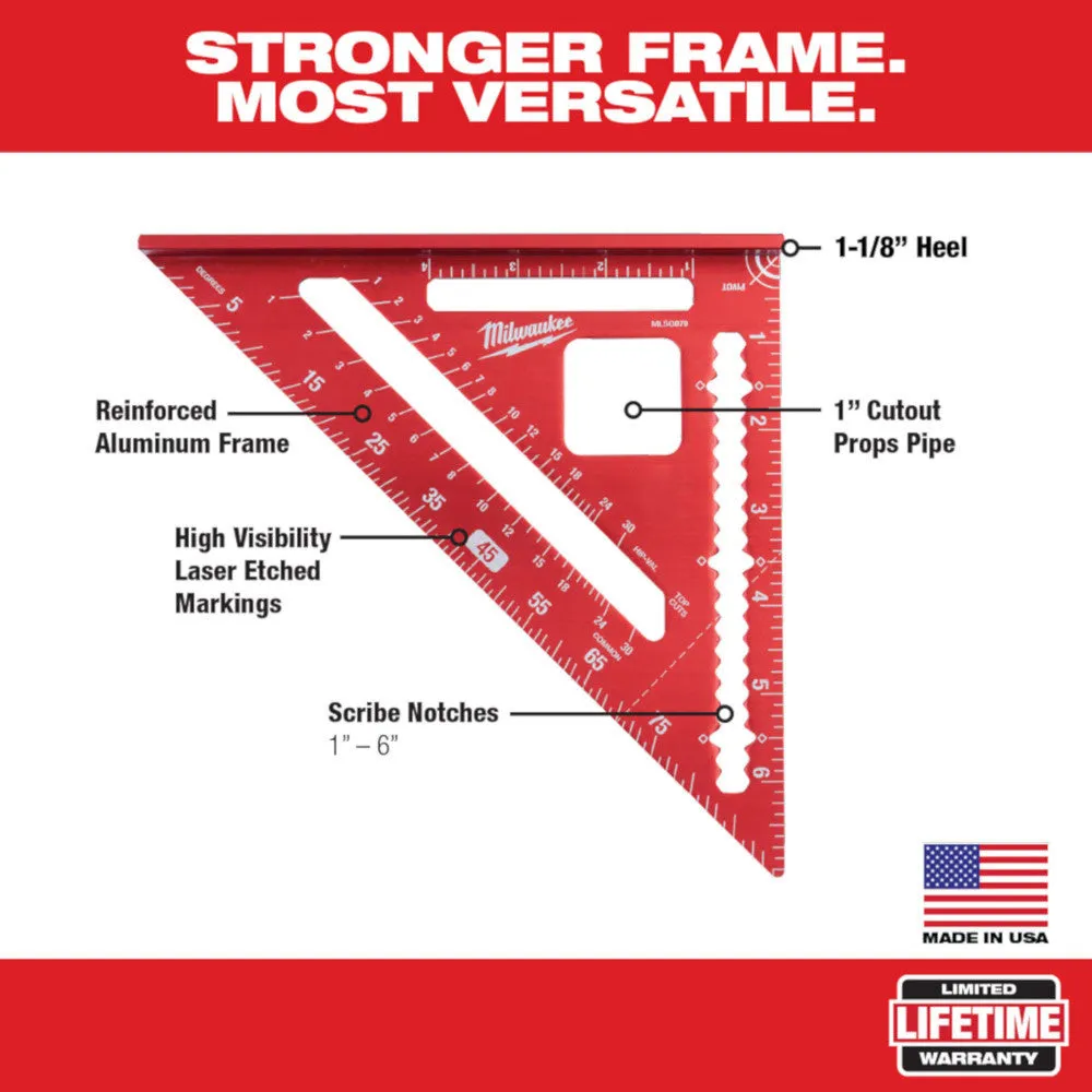 Milwaukee MLSQ070P 7" Rafter Square & 4-1/2" Trim Square Set