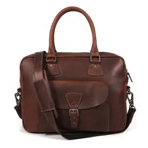 Miramas Leather Office Bag – Walnut Brown