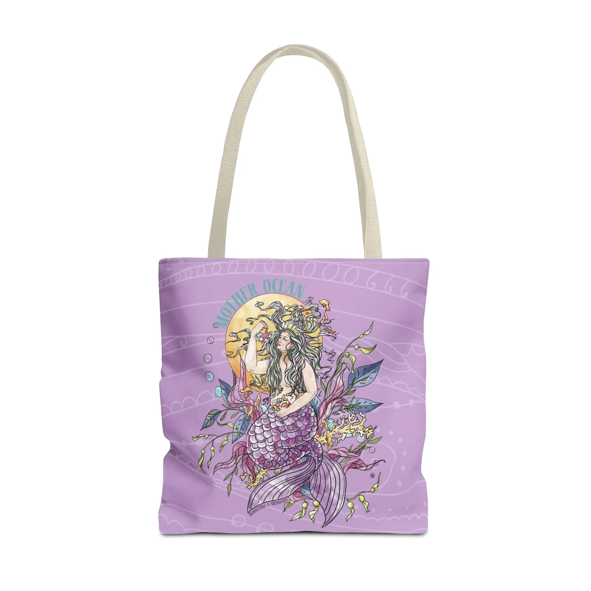 Mother Ocean Purple Tote Bag