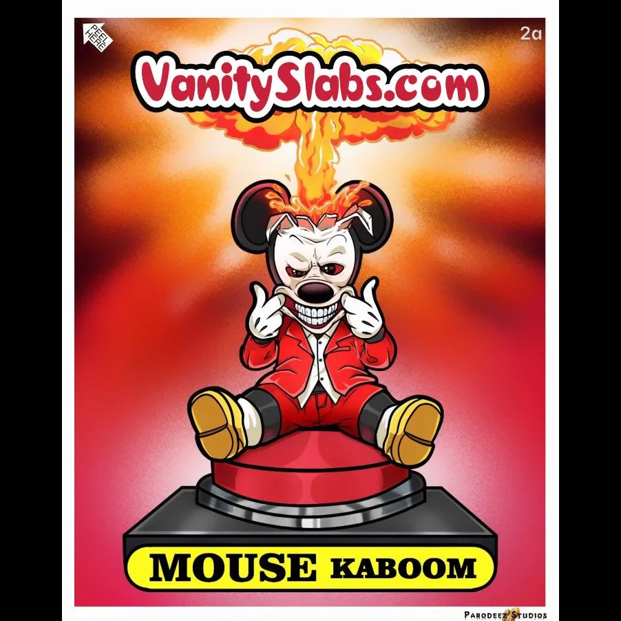 Mouse Kaboom Limited Edition Collector’s Sticker Card in Vanity Slab Holder