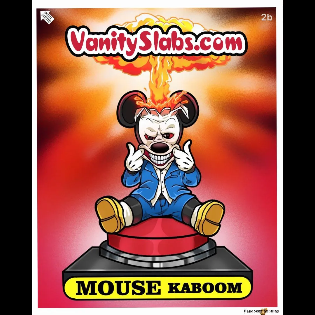 Mouse Kaboom Limited Edition Collector’s Sticker Card in Vanity Slab Holder