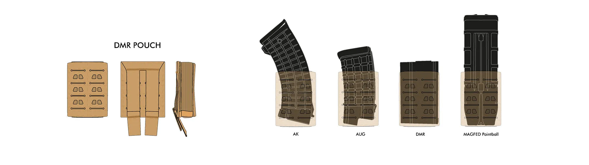 Novritsch open molle pouch for DMR magazine (7.62) - Black