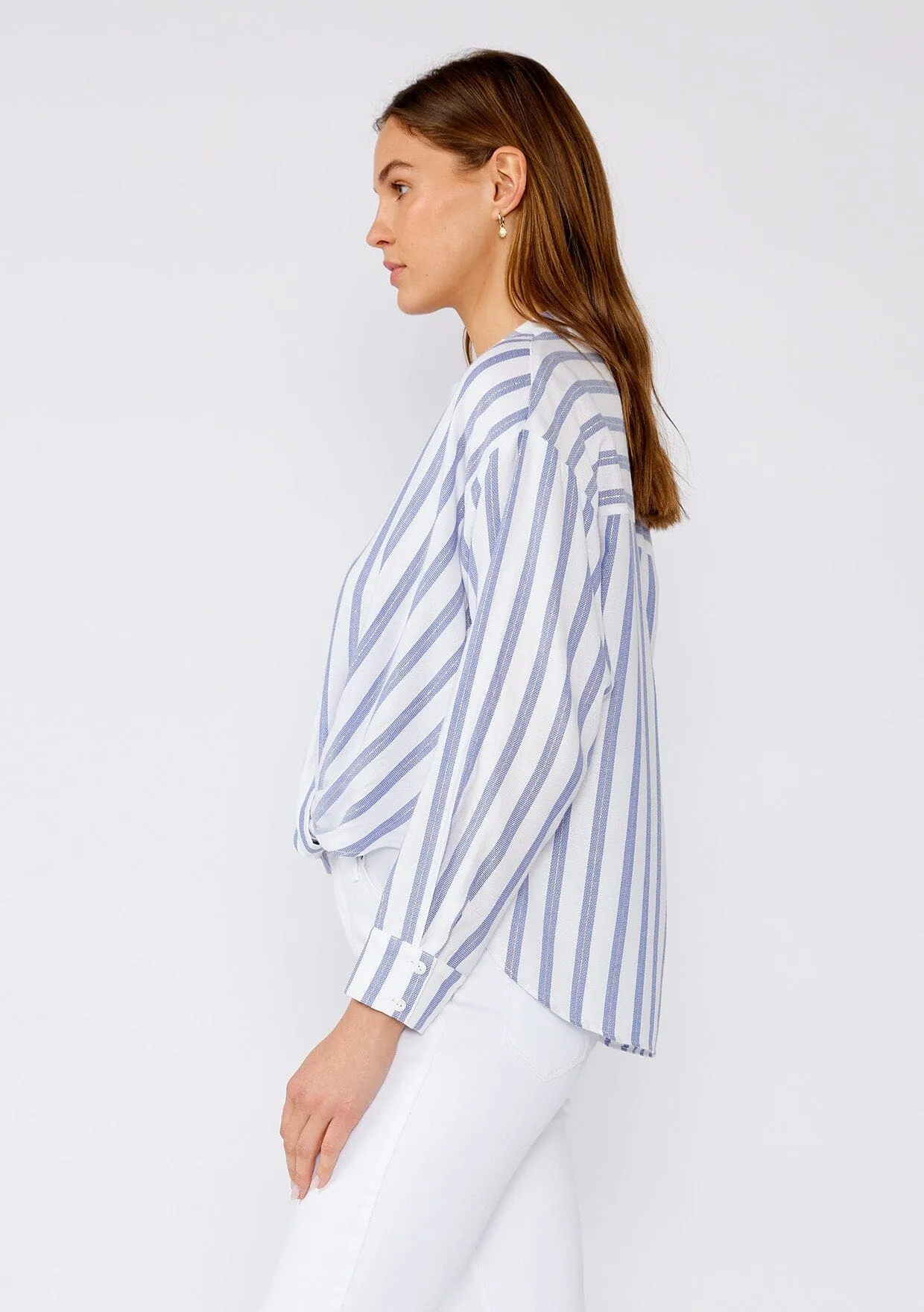 Palmer Knot Front Striped Shirt