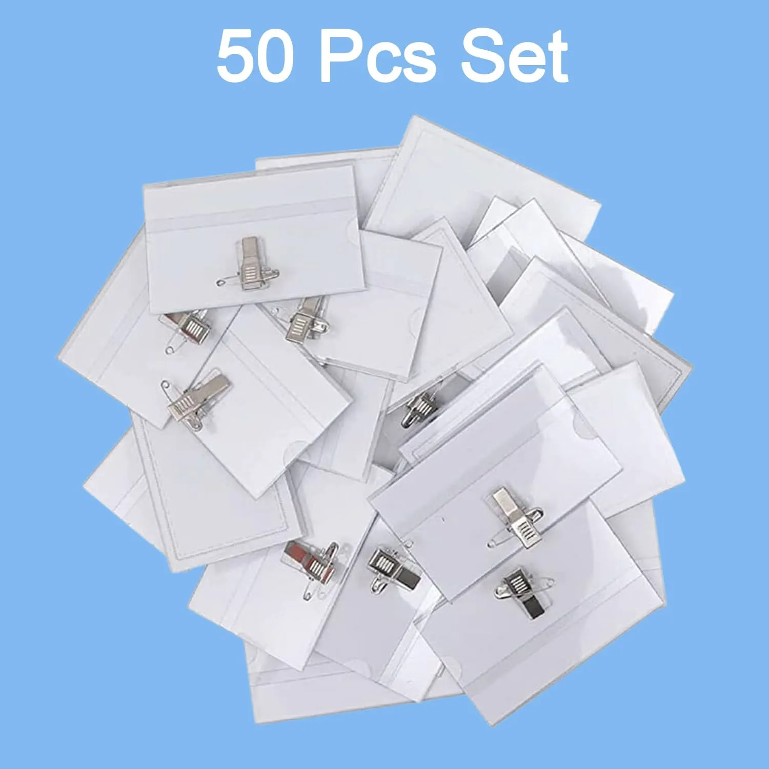 Plastic ID Cardholders with Pin & Clip – 90x60mm (50 Pcs Set)
