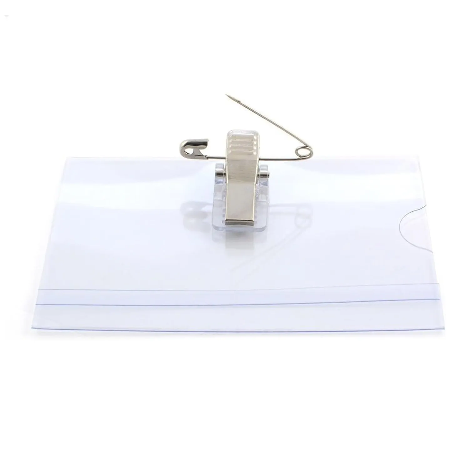Plastic Transparent Cardholders with Pin 50 Pcs Set